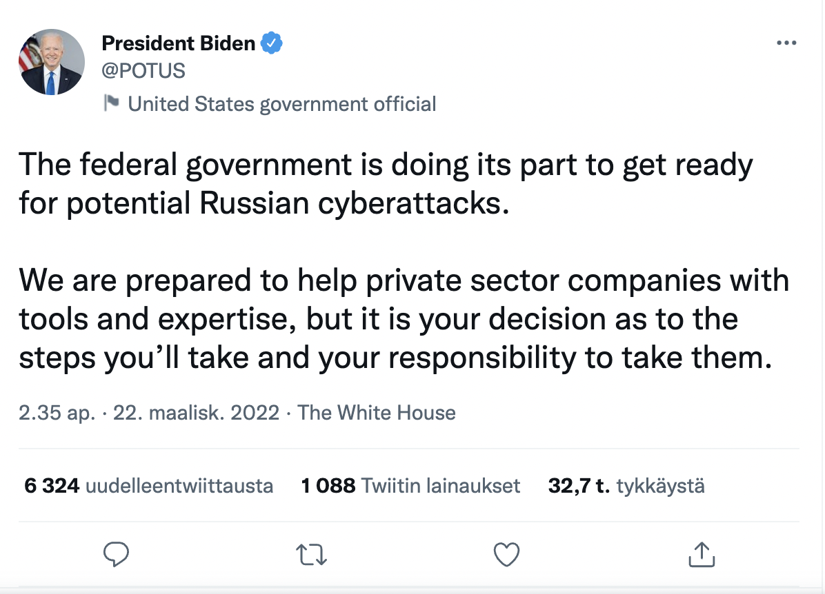 Presidentti Biden twitter